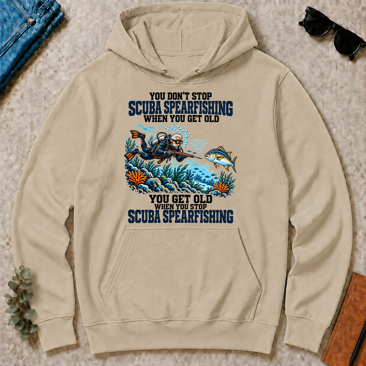 You Get Old When You Stop Scuba Spearfishing - sand - HS2D-Sand