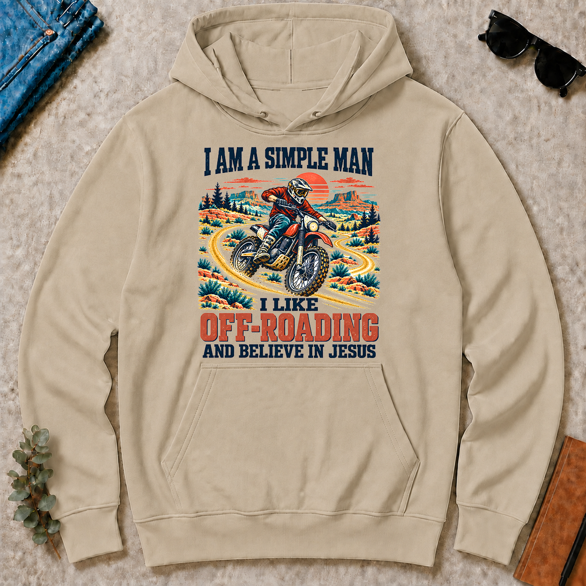 I Like Off-roading And Believe In Jesus - sand - HS2D-Sand