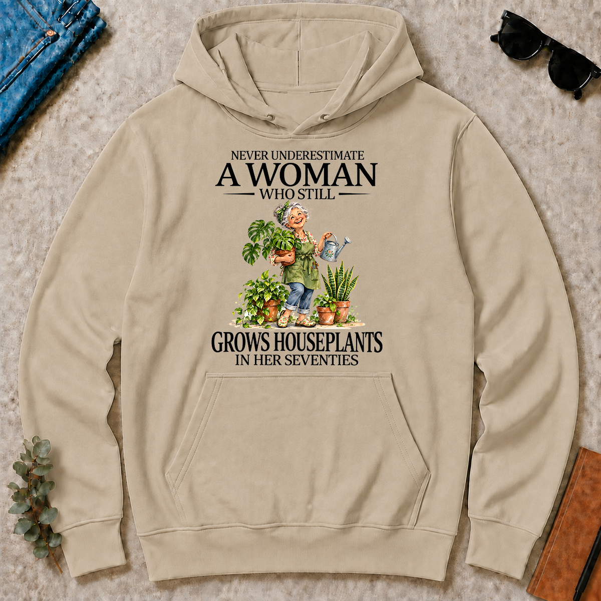 Funny A Woman Still Grows Houseplants In Her Seventies - sand - HS2D-Sand