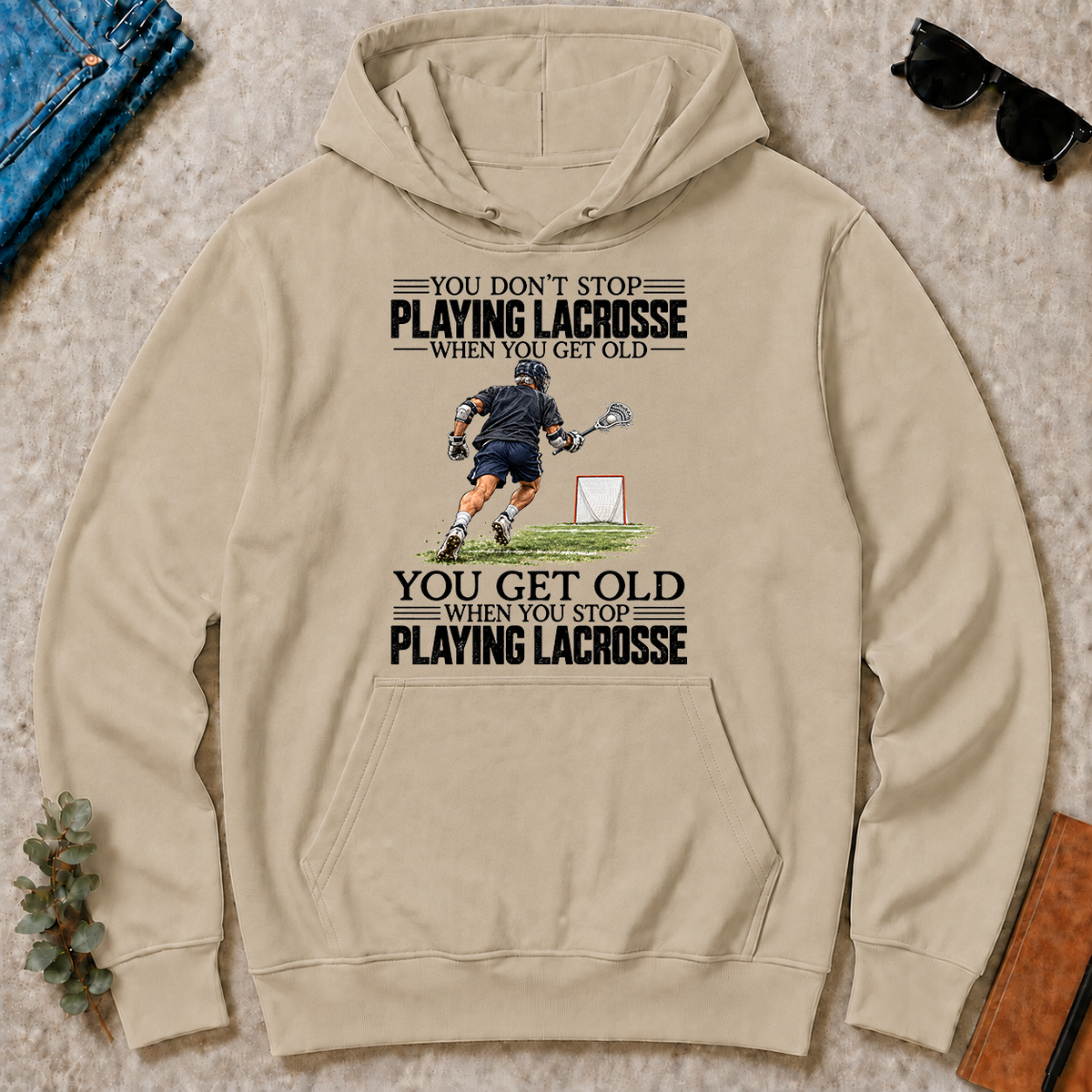Vintage You Get Old When You Stop Playing Lacrosse - sand - HS2D-Sand