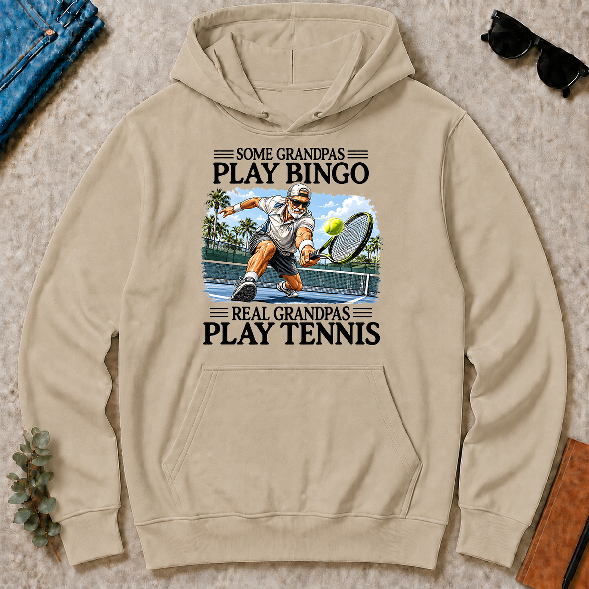 Some Grandpas Play Bingo Real Grandpas Play Tennis - sand - HS2D-Sand