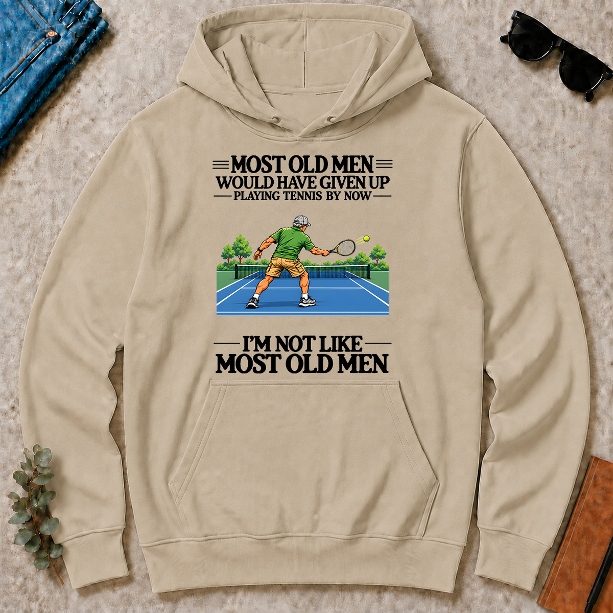 Most Old Man Would Have Given Up Playing Tennis - sand - HS2D-Sand
