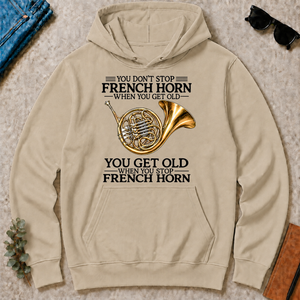 Don't Stop Playing French Horn Vintage Art - sand - HS2D-Sand