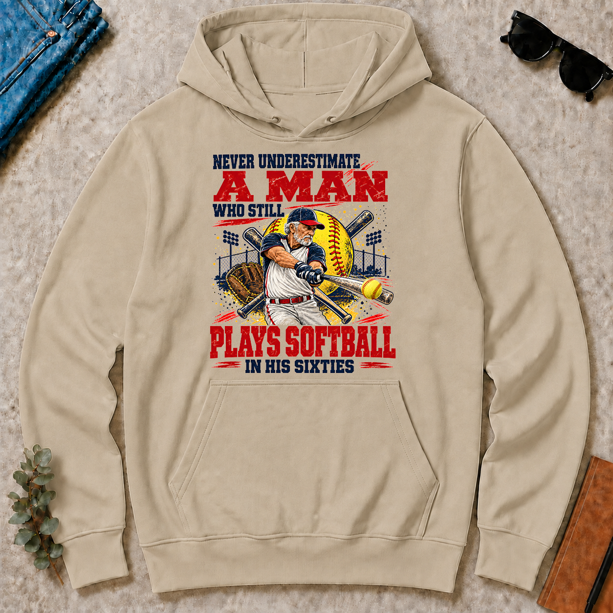 A Man Still Plays Softball In His 60s - sand - HS2D-Sand
