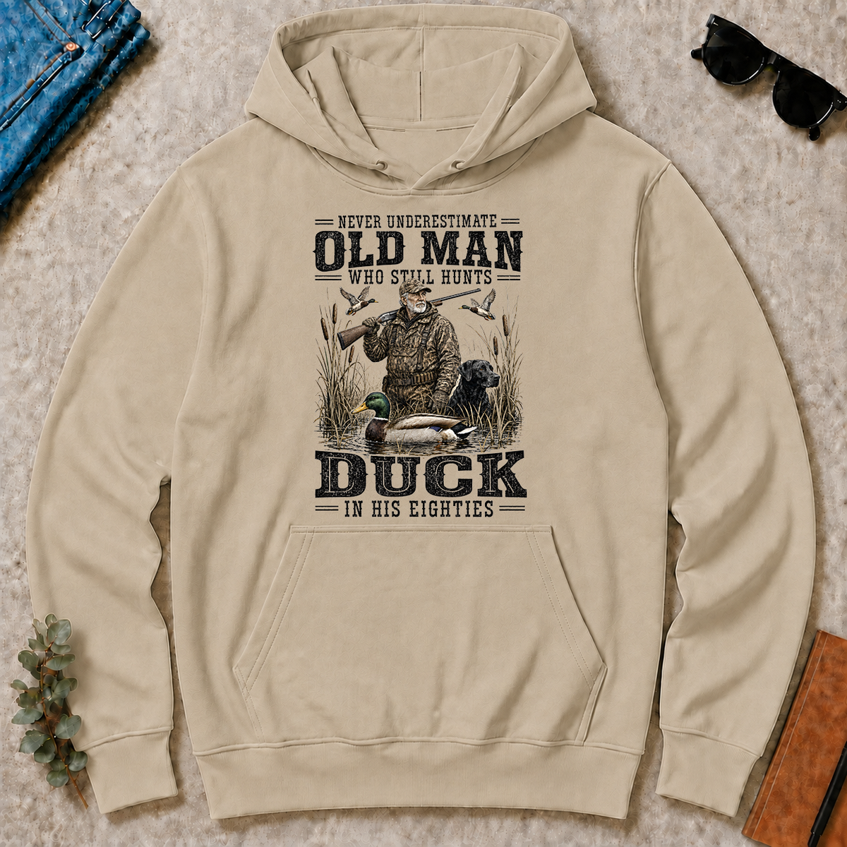 Old Man Hunting Duck In His Eighties - sand - HS2D-Sand