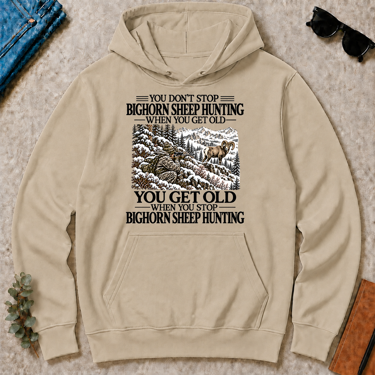 Don't Stop Bighorn Sheep Hunting Snow - sand - HS2D-Sand
