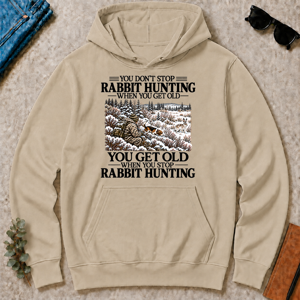 Don't Stop Rabbit Hunting Snow - sand - HS2D-Sand