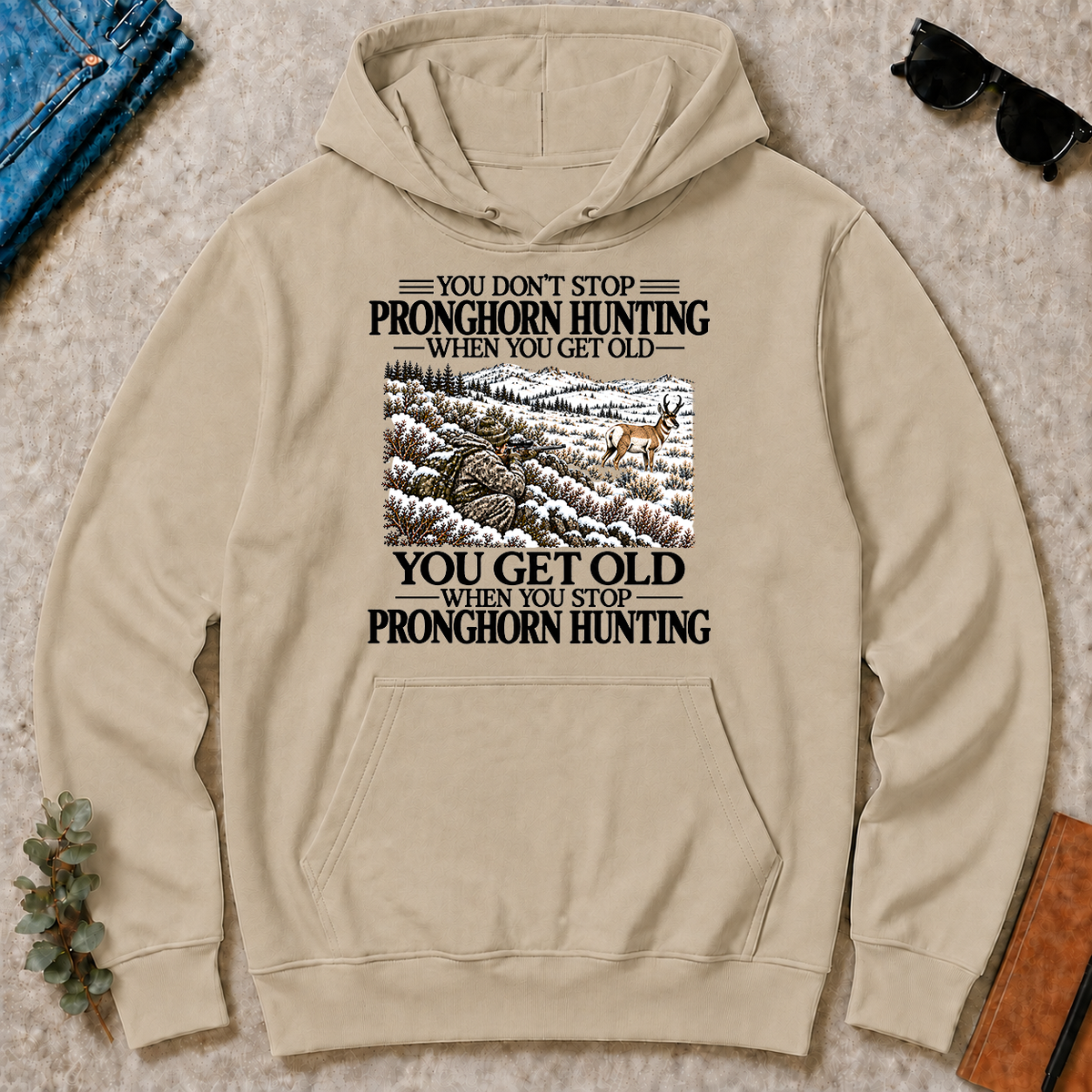 Don't Stop Pronghorn Hunting Snow - sand - HS2D-Sand