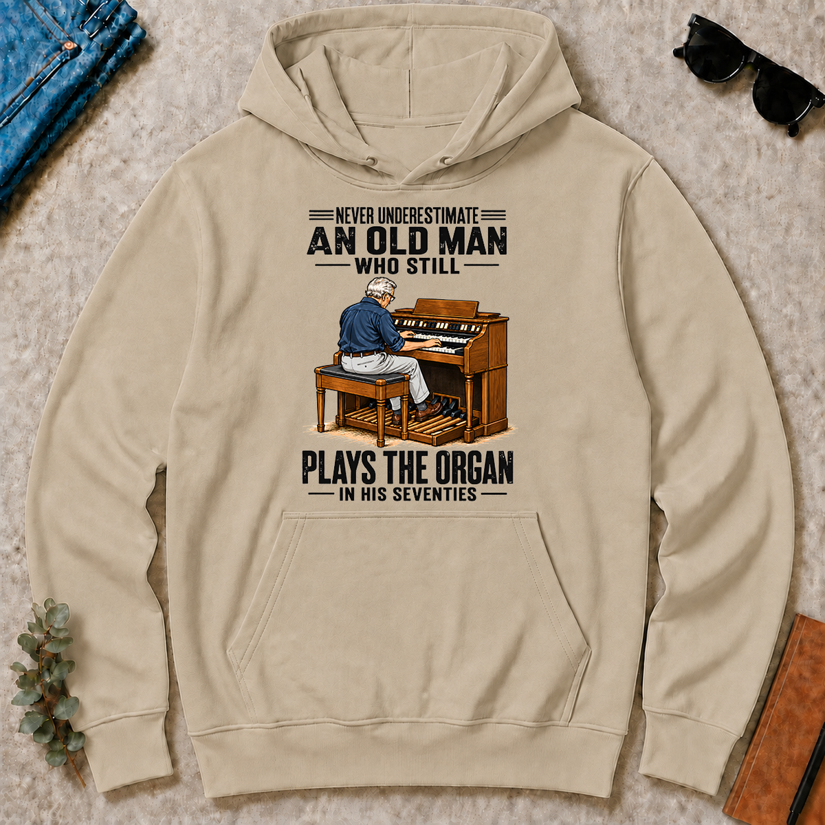 An Old Man Still Plays The Organ In His 70s - sand - HS2D-Sand