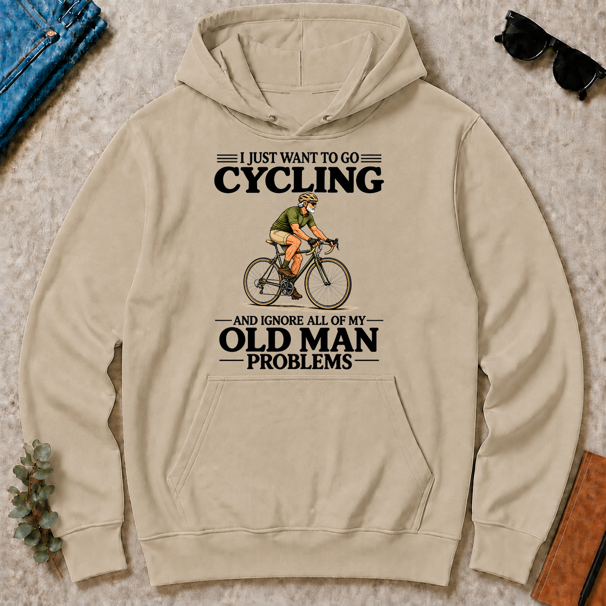 I Just Want To Go Cycling Vintage - sand - HS2D-Sand