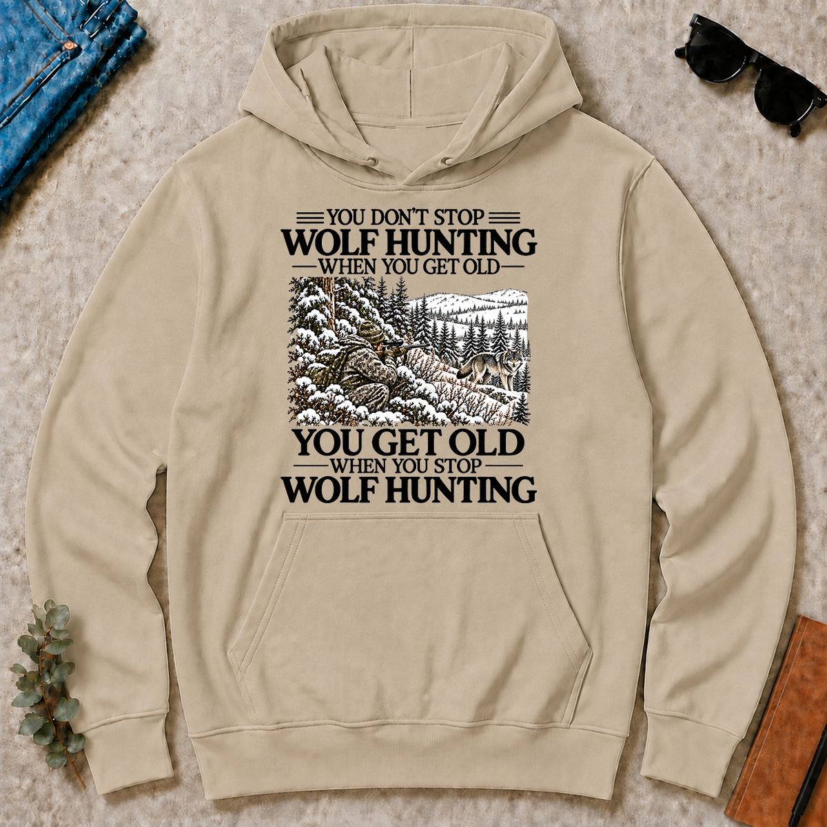 Don't Stop Winter Wolf Hunting Snow - sand - HS2D-Sand
