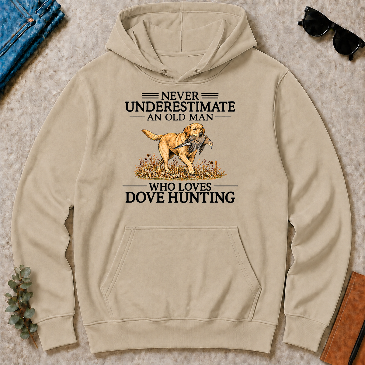 Never Underestimate An Old Man Who Loves Dove Hunting Art - sand - HS2D-Sand