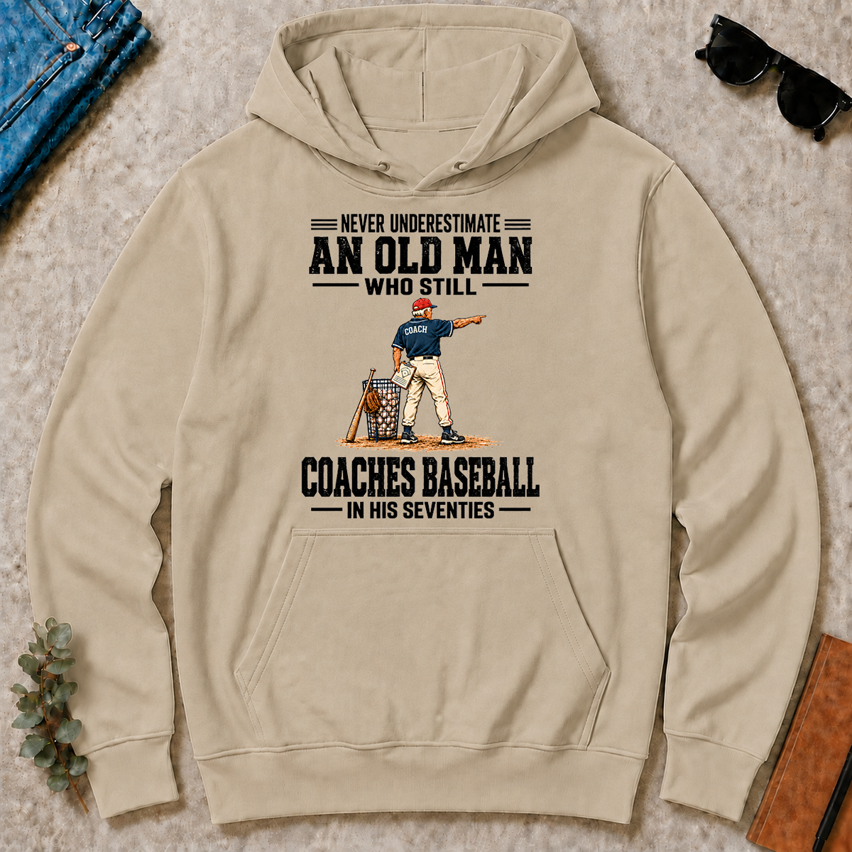 Never Underestimate An Old Man Coaches Baseball In His 70s - sand - HS2D-Sand