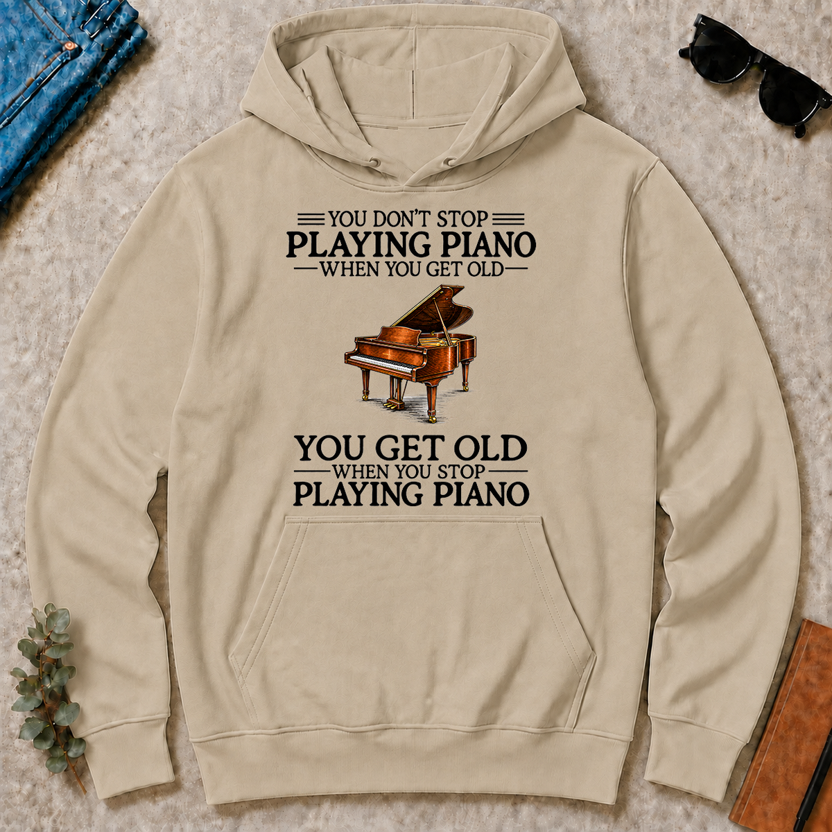 Don't Stop Playing Piano Vintage Art - sand - HS2D-Sand