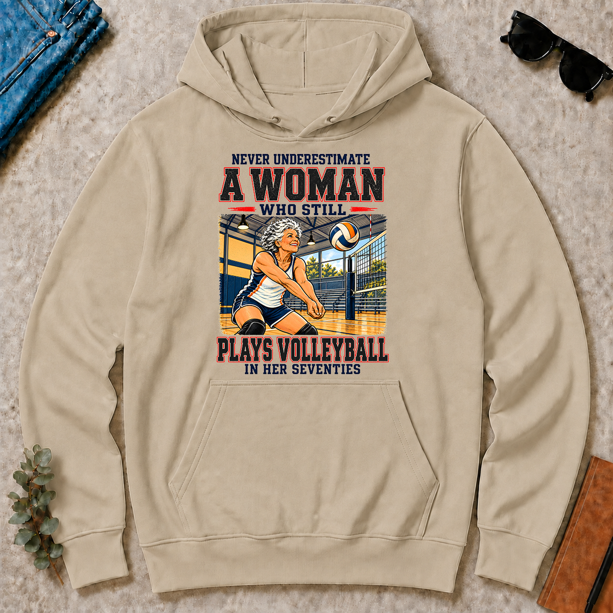 Never Underestimate A Woman Still Plays Volleyball - sand - HS2D-Sand