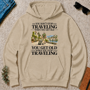 Don't Stop Traveling Vintage Art - sand - HS2D-Sand