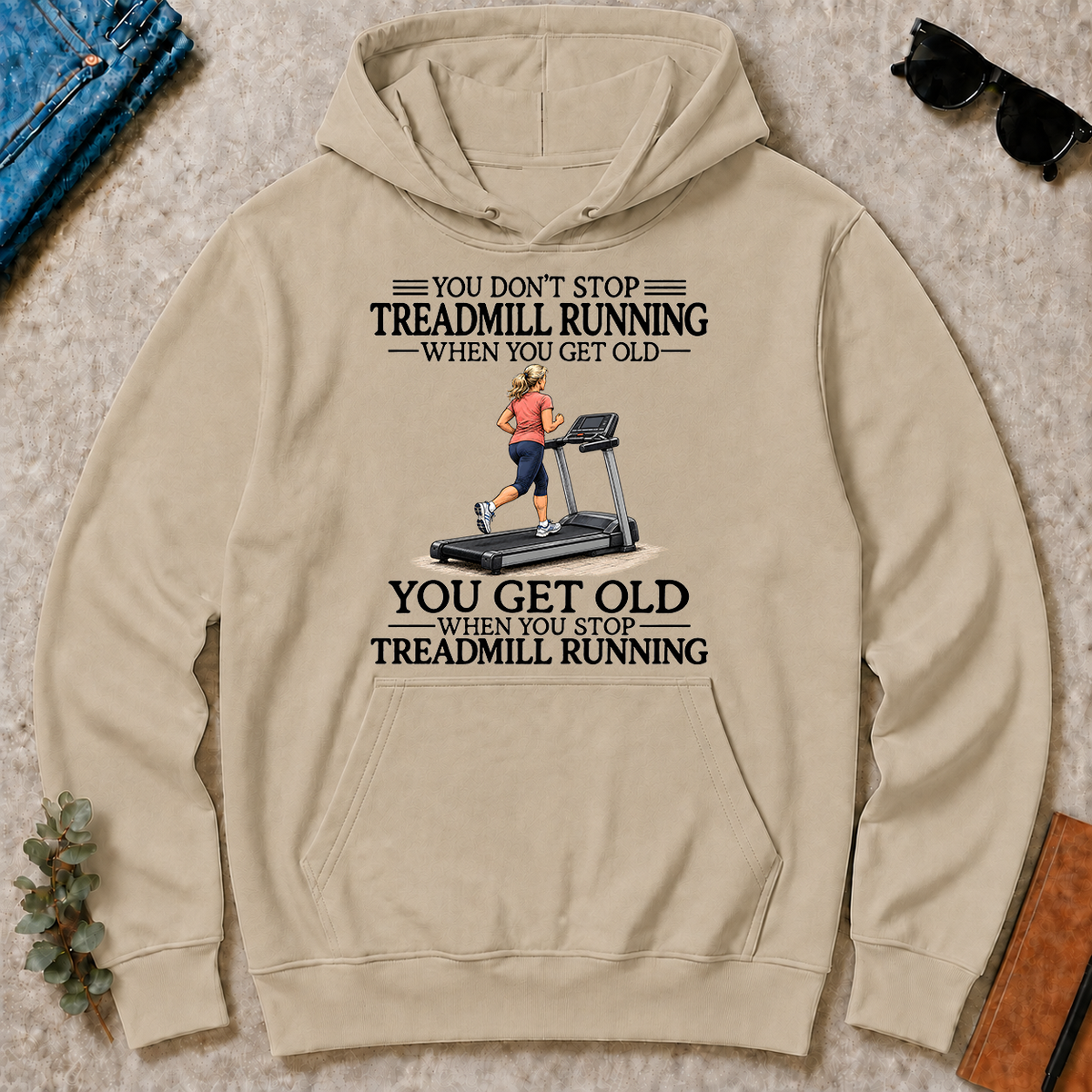 Don't Stop Treadmill Running Woman - sand - HS2D-Sand
