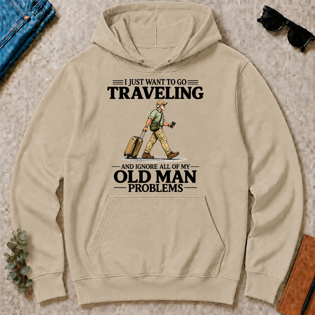 I Just Want To Go Traveling Vintage - sand - HS2D-Sand