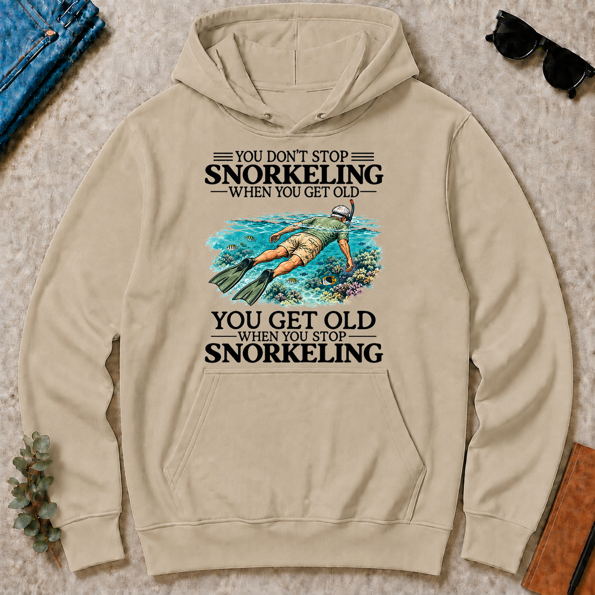 Don't Stop Snorkeling Vintage Art - sand - HS2D-Sand