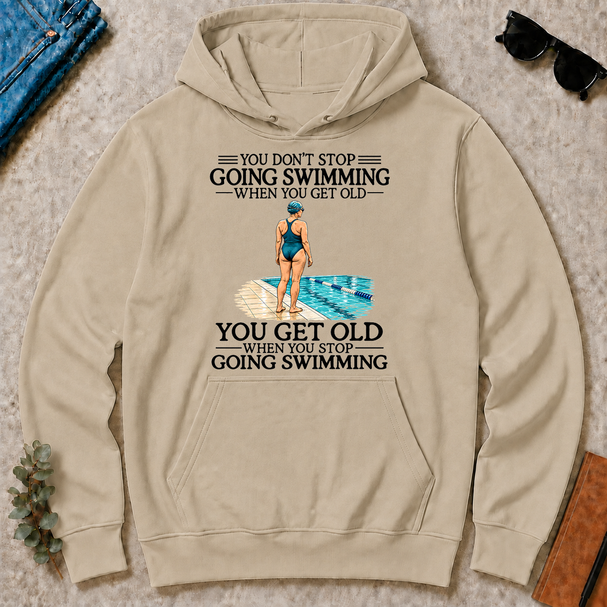 Don't Stop Going Swimming Woman - sand - HS2D-Sand