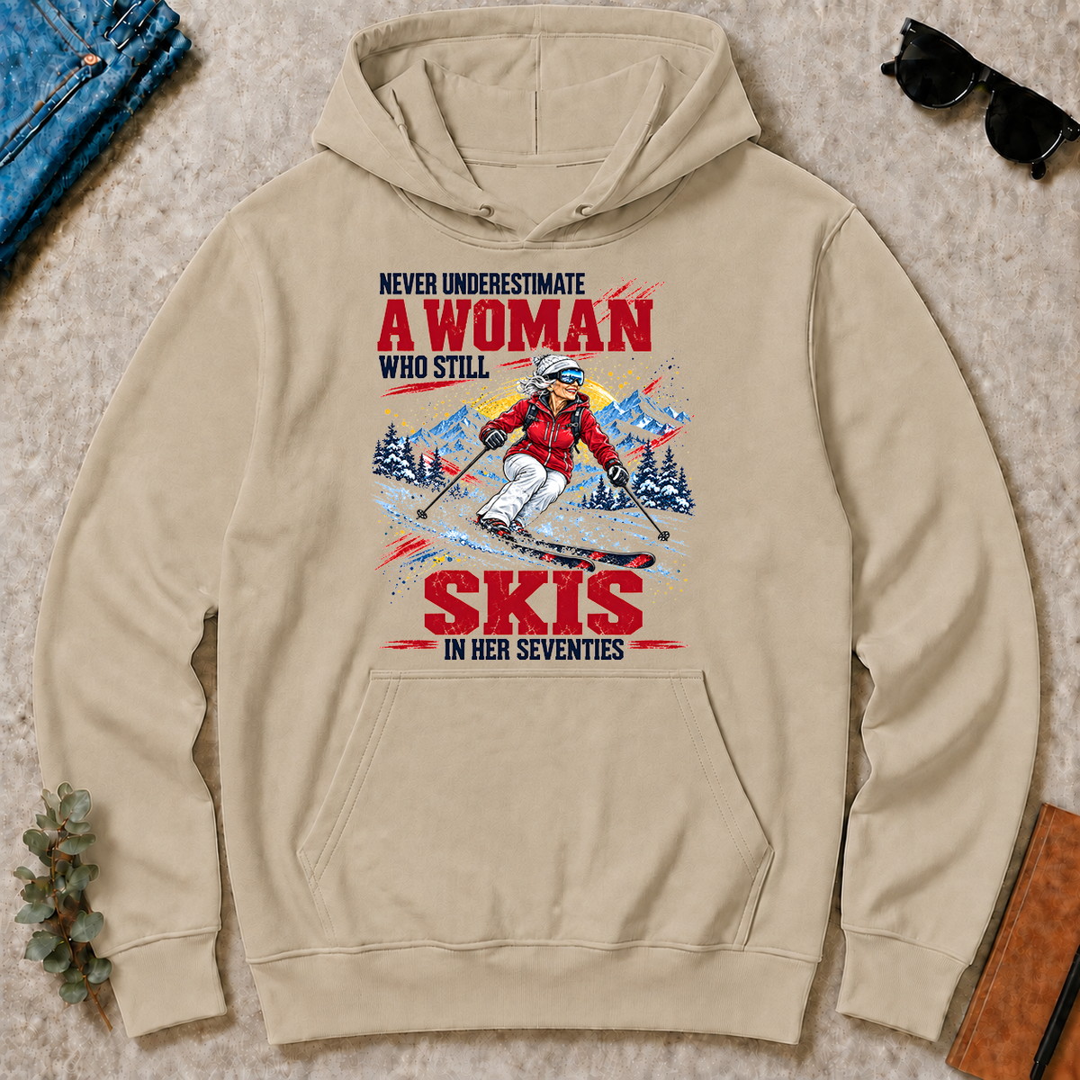 A Woman Still Skis In Her 70s - sand - HS2D-Sand