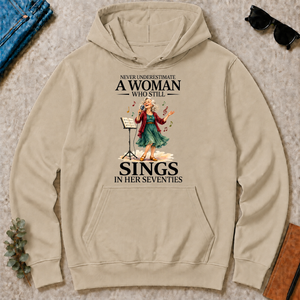 Funny A Woman Still Sings In Her Seventies - sand - HS2D-Sand