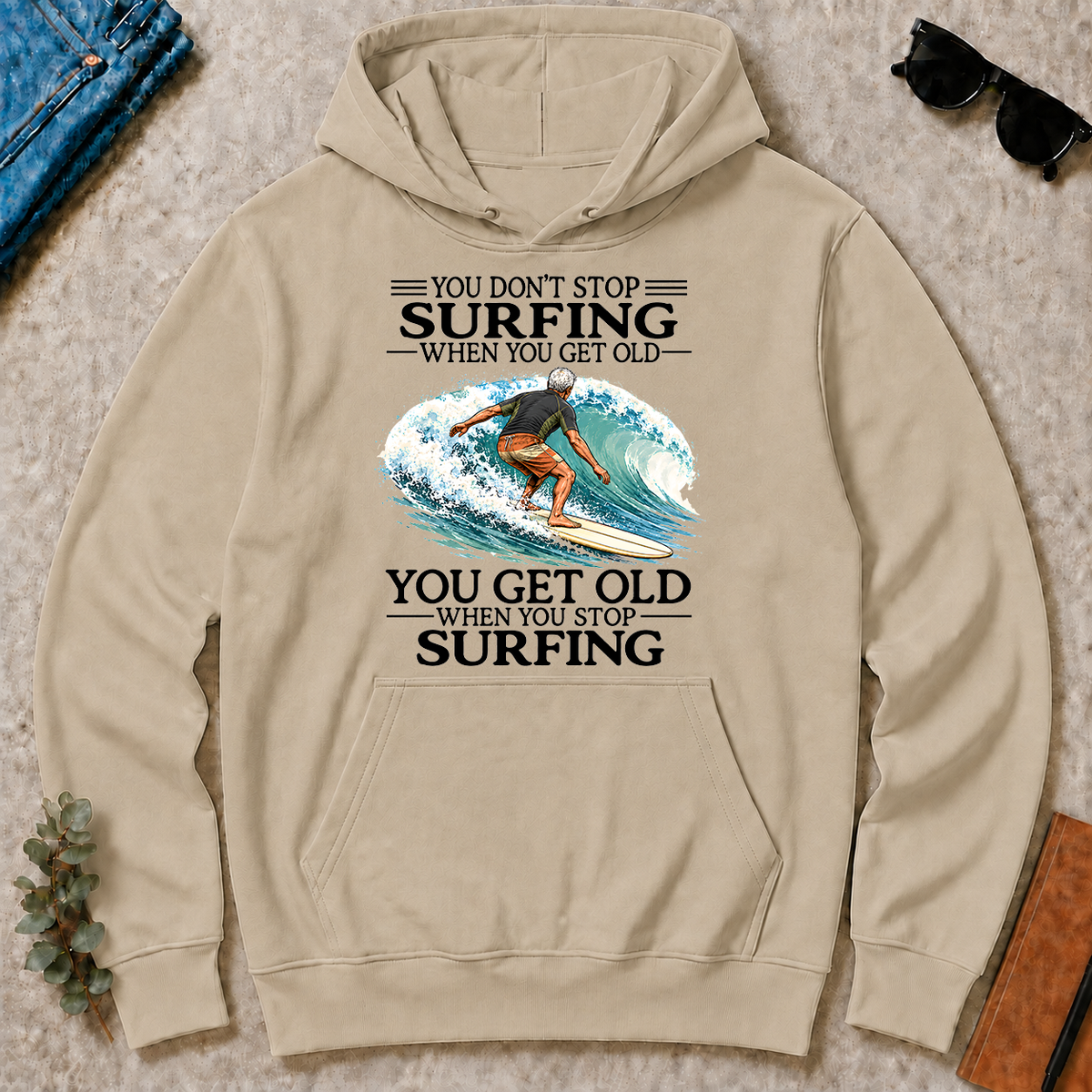 Don't Stop Surfing Vintage Art - sand - HS2D-Sand