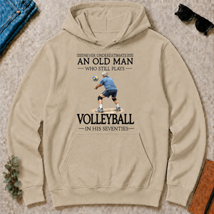 An Old Man Who Still Plays Volleyball In His Seventies - sand - HS2D-Sand