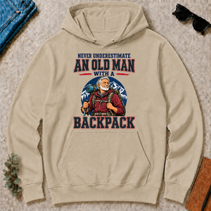 Never Underestimate An Old Man With A Backpack - sand - HS2D-Sand