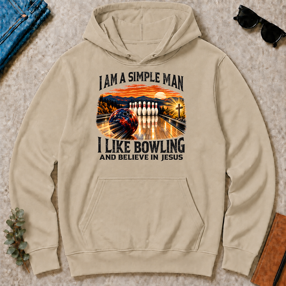 I Am Simple Man I Like Bowling - sand - HS2D-Sand