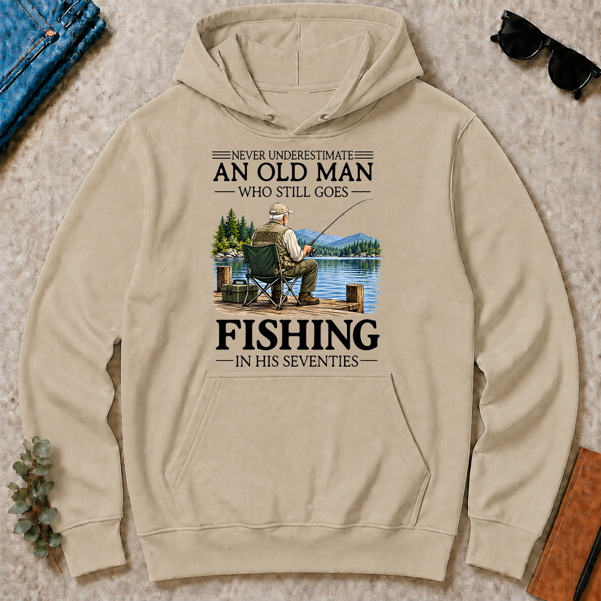 An Old Man Who Still Goes Fishing In His Seventies - sand - HS2D-Sand