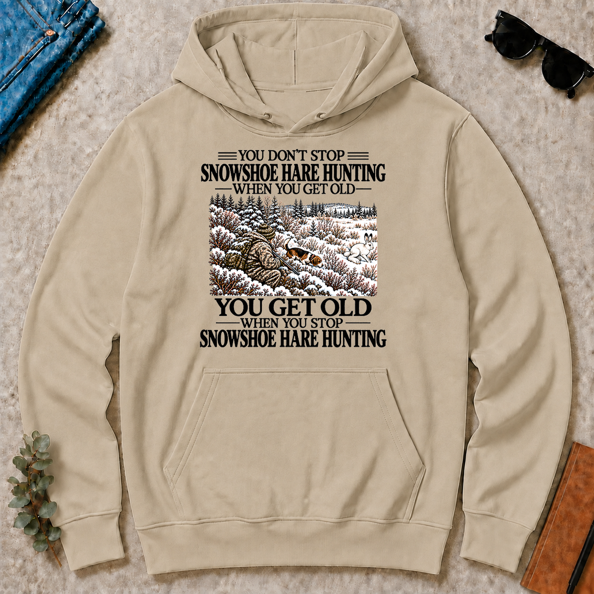 Don't Stop Snowshoe Hare Hunting Snow - sand - HS2D-Sand