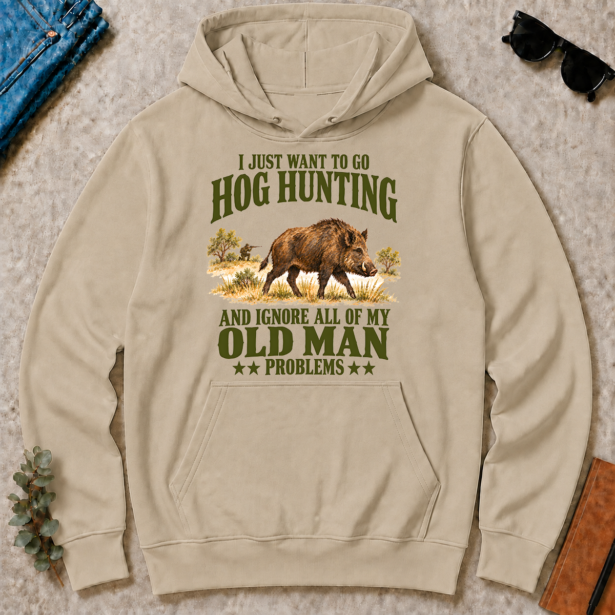 I Just Want To Go Hog Hunting Vector - sand - HS2D-Sand