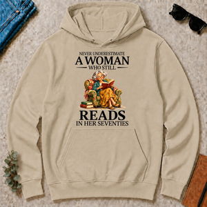 Funny A Woman Still Reads In Her Seventies - sand - HS2D-Sand