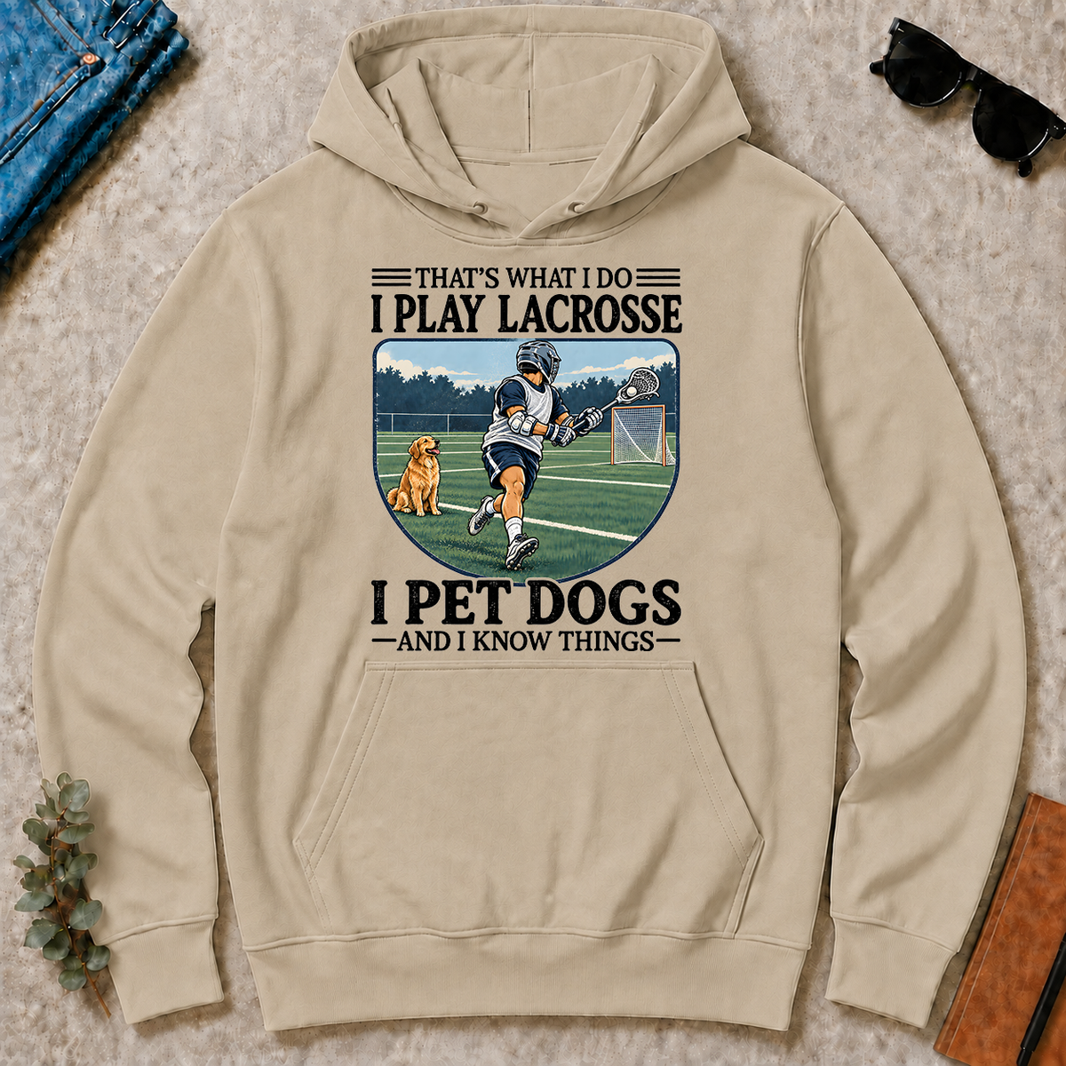 I Play Lacrosse And I Pet Dog - sand - HS2D-Sand