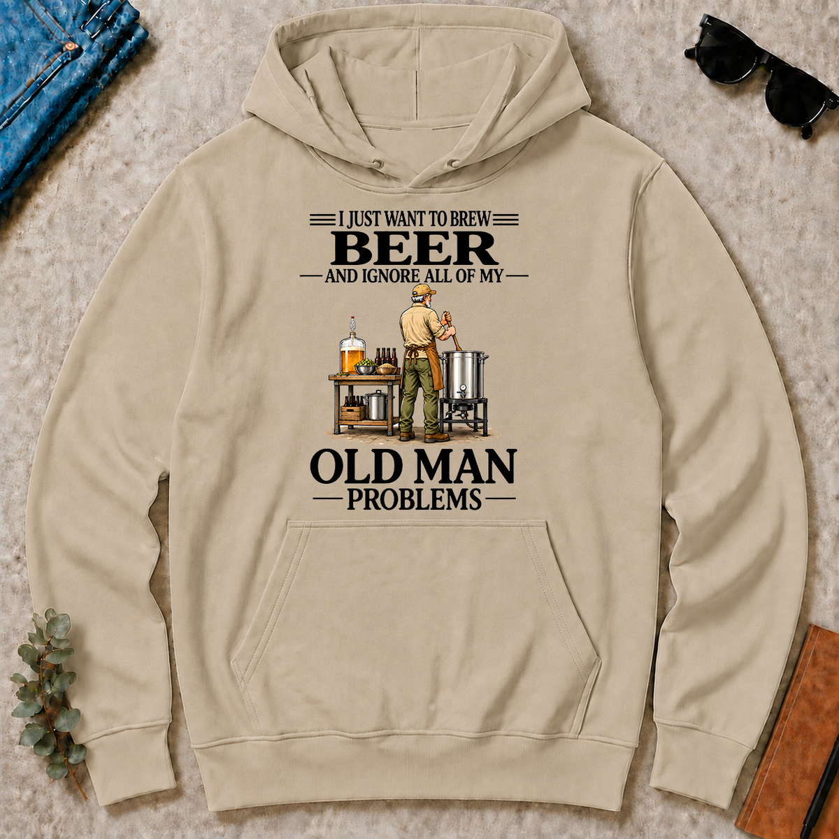 I Just Want To Brew Beer Vintage - sand - HS2D-Sand