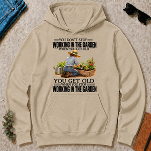 Vinatge You Get Old When You Stop Working In The Garden - sand - HS2D-Sand