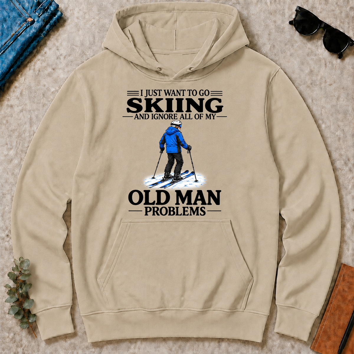 I Just Want To Go Skiing Vintage - sand - HS2D-Sand