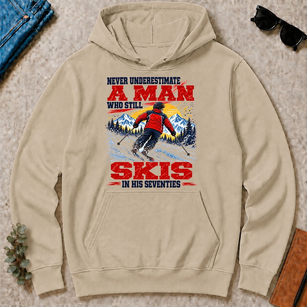 A Man Still Skis In His 70s - sand - HS2D-Sand