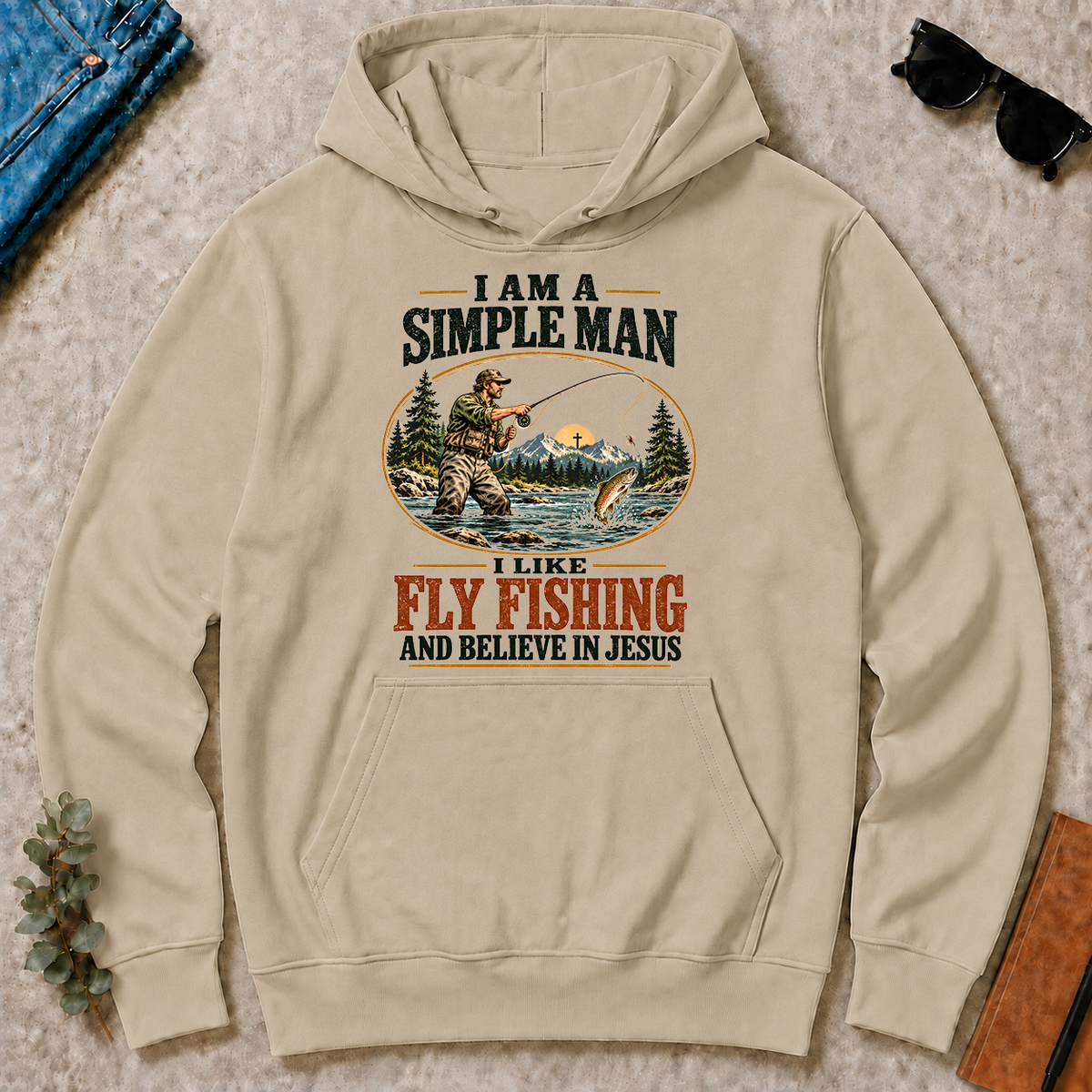 I Like Fly Fishing And Believe In Jesus - sand - HS2D-Sand