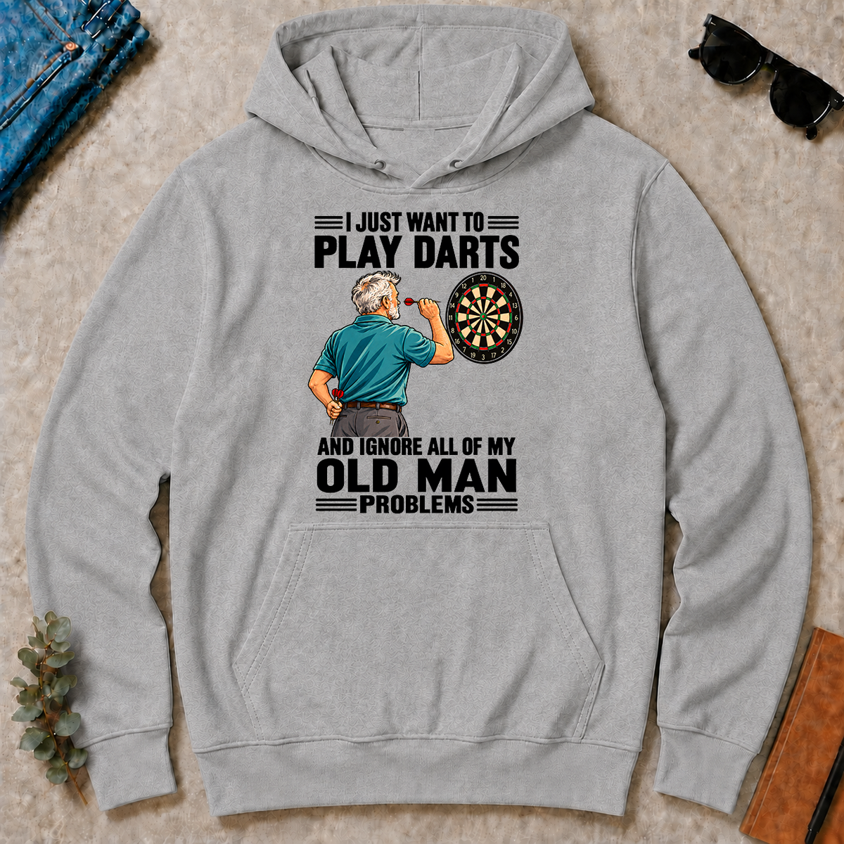 I Just Want To Play Darts Art - sport-grey - HS2D-SportGrey