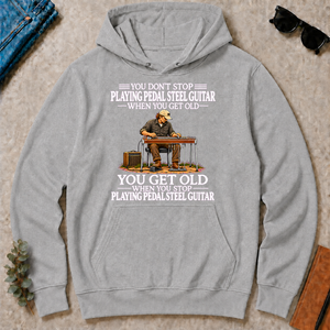 Old Man Don't Stop Playing Pedal Steel Guitar - sport-grey - HS2D-SportGrey