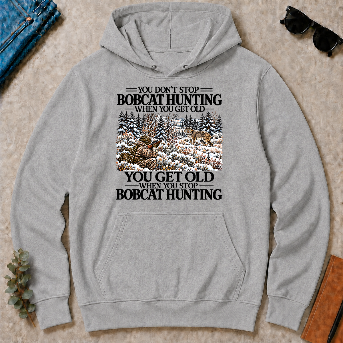 Don't Stop Bobcat Hunting Snow - sport-grey - HS2D-SportGrey