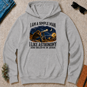 I Am Simple Man I Like Astronomy - sport-grey - HS2D-SportGrey