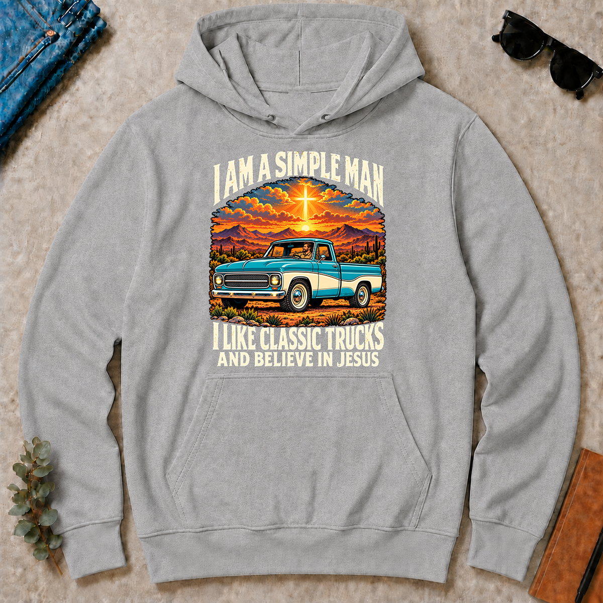I Like Classic Trucks & Believe In Jesus - sport-grey - HS2D-SportGrey