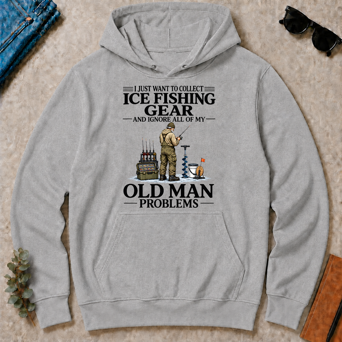 I Just Want To Collect Ice Fishing Gear - sport-grey - HS2D-SportGrey