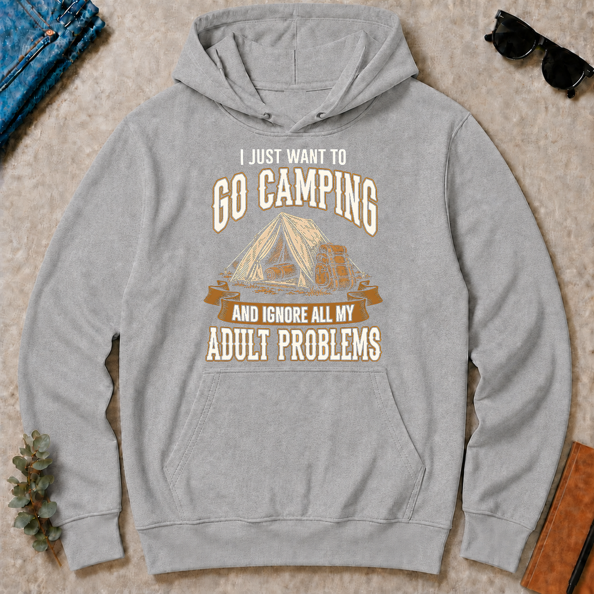 Vintage I Just Want To Go Camping - sport-grey - HS2D-SportGrey