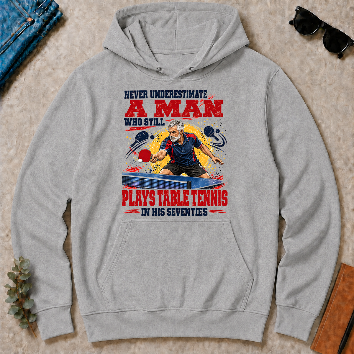 A Man Still Plays Table Tennis In His 70s - sport-grey - HS2D-SportGrey