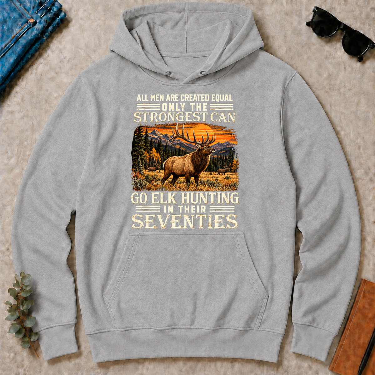 Elk Hunting Strongest Man In Seventies - sport-grey - HS2D-SportGrey