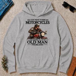 I Just Want To Ride Motorcycle - sport-grey - HS2D-SportGrey